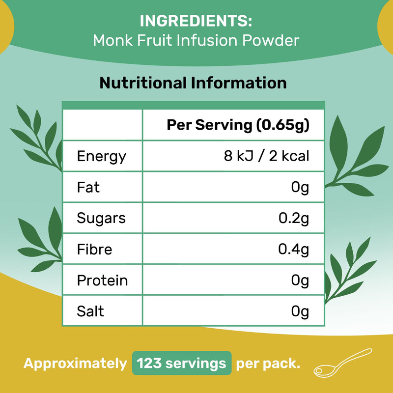 Monk Fruit Natural Sweetener Powder, 80g